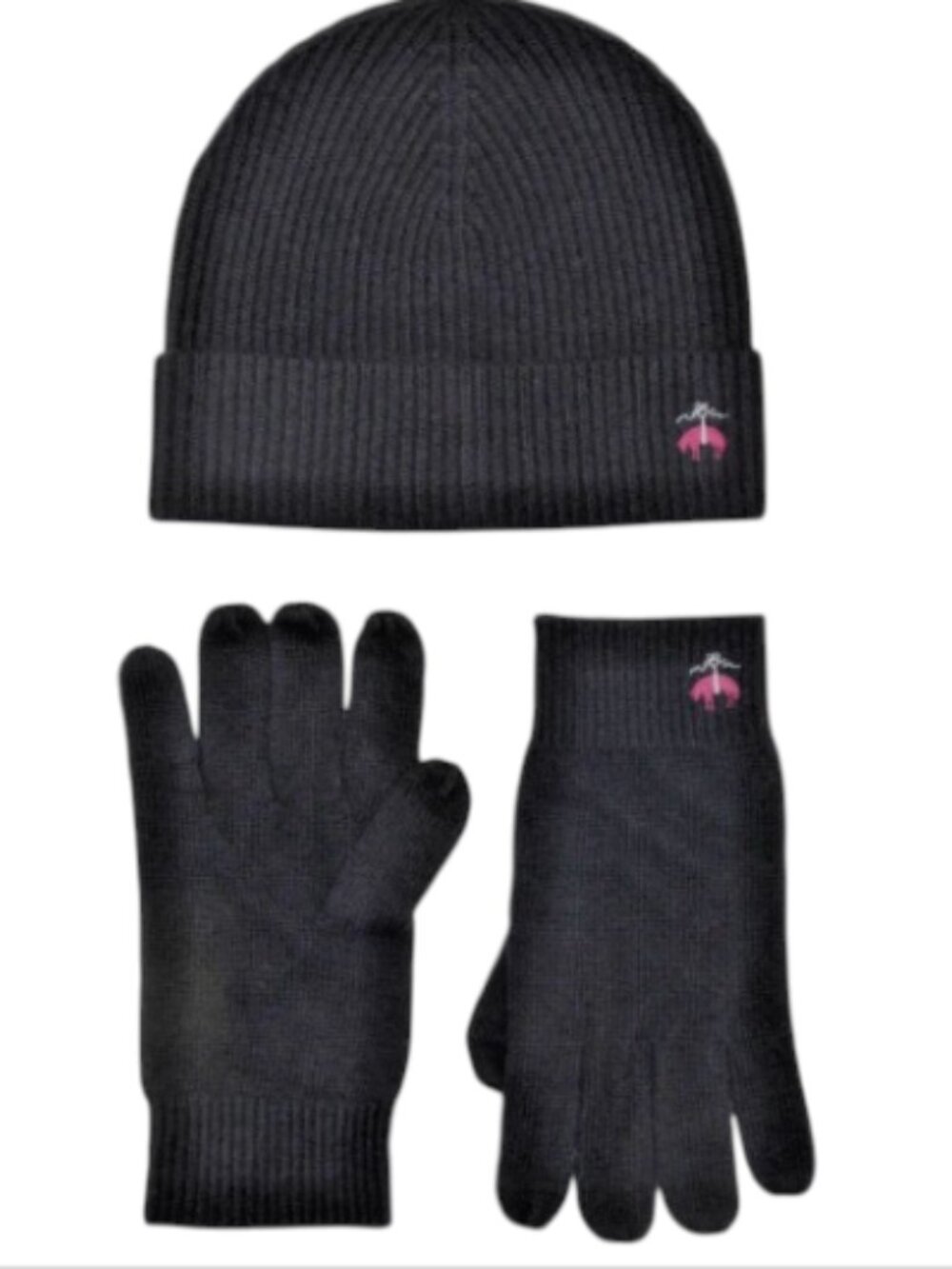 Brooks Brothers Wool Blend Beanie & Gloves gift Set - Picture 3 of 4